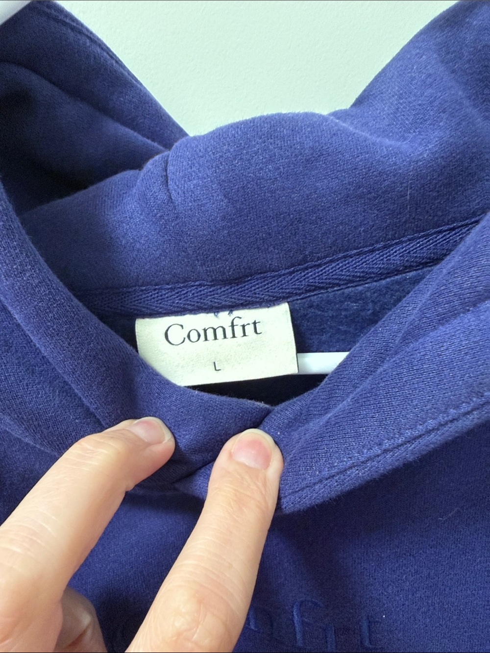 Indigo 'Comfort' Embroidered Hoodie - Picture 2 of 4